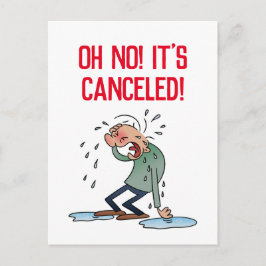 Cartão Postal Cancelado Cartoon de Evento de Cancelamento Adiado