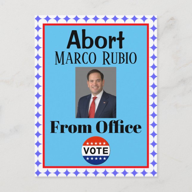 Cartão Postal Cancelar Marco Rubio Cartão-postal (Frente)