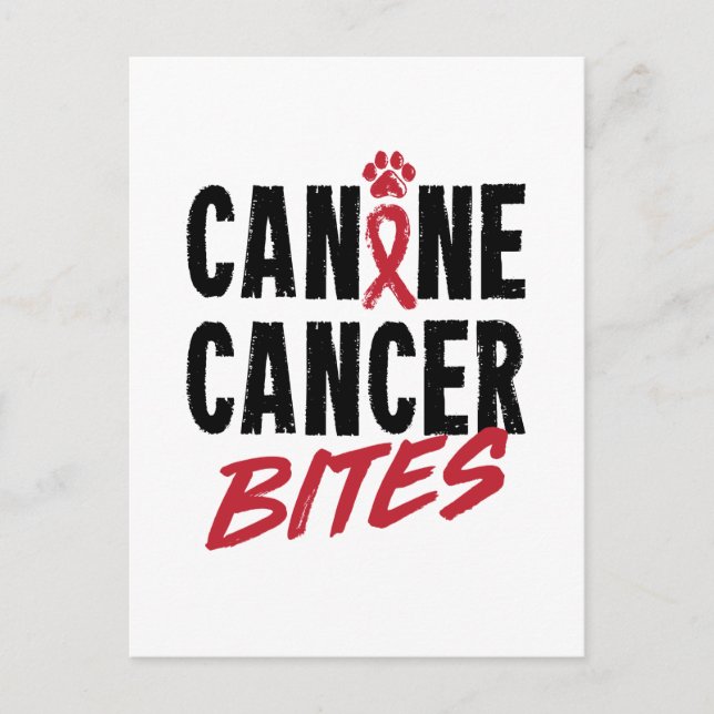 Cartão Postal Cancer Canino Morde Carcinoma Cão Sensibilização (Frente)