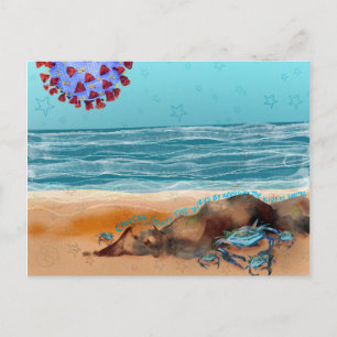 Cartão Postal Cancer combate o vírus