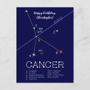 Cartão Postal Cancer de constelação Zodiac