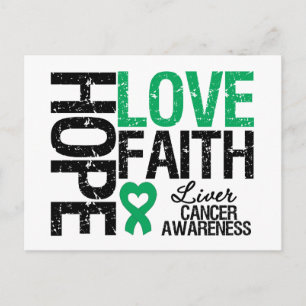 Cartão Postal câncer de figado Hope Love Faith