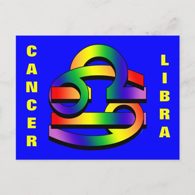 Cartão Postal Cancer e Libra GLBT (Frente)