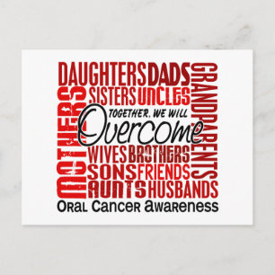 Cartão Postal Cancer Oral Quadrado da Família