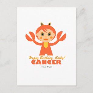 Cartão Postal Cancer Zodiac para crianças