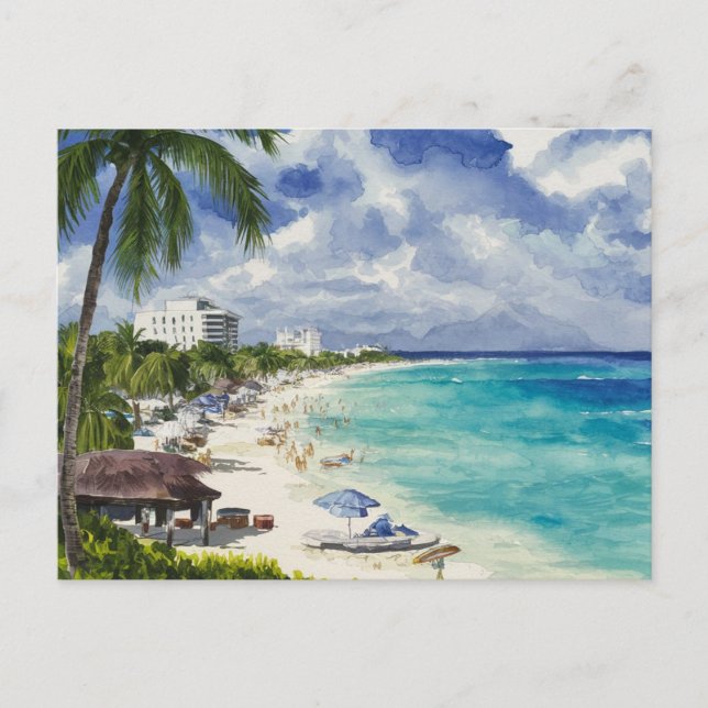Cartão Postal Cancun Beach México (Frente)