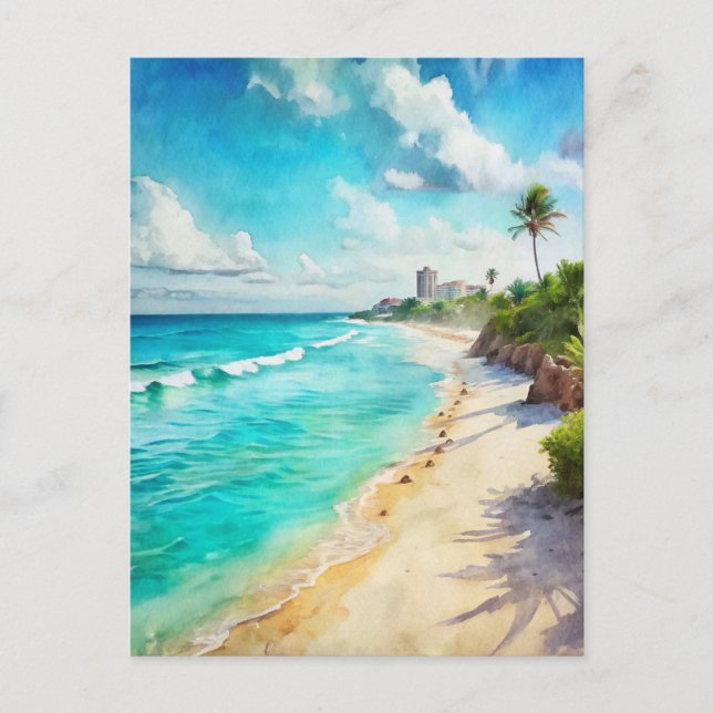 Cartão Postal Cancun Beach México (Frente)