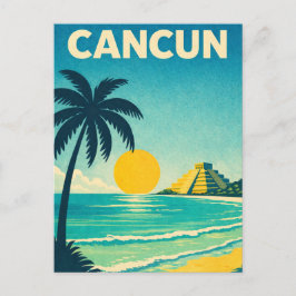 Cartão Postal Cancun Mexico Vintage Travel