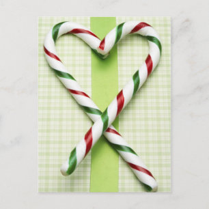 Cartão Postal Candy Cane Hearts