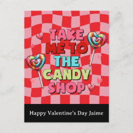 Cartão Postal Candy Funny Valentines Day Postcard