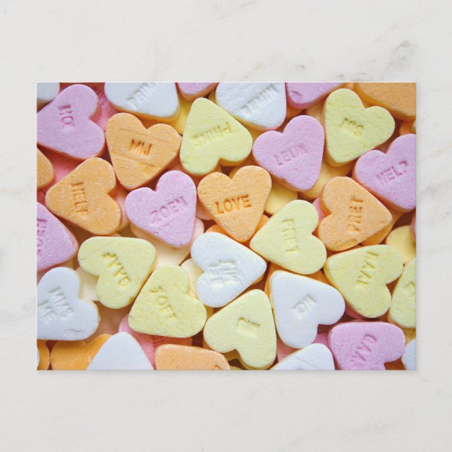 Cartão Postal Candy Hearts Valentine's Day (Frente)
