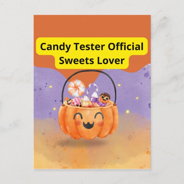 Cartão Postal Candy Tester Official Sweets Lover (Frente)