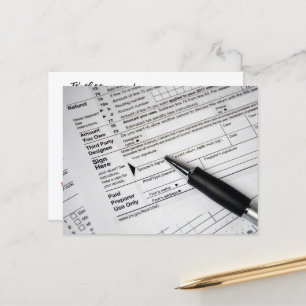 Cartão Postal Caneta de Tinta do Ballpoint No Formulário Fiscal