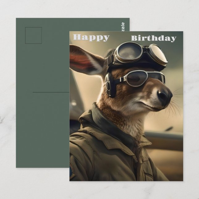 Cartão Postal Canguru Australiano Rei Das Companhias Aéreas, Ani (Frente/Verso)