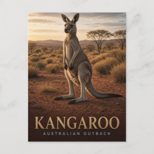 Cartão Postal Canguru Vida Selvagem no Interior Australiano ANIM