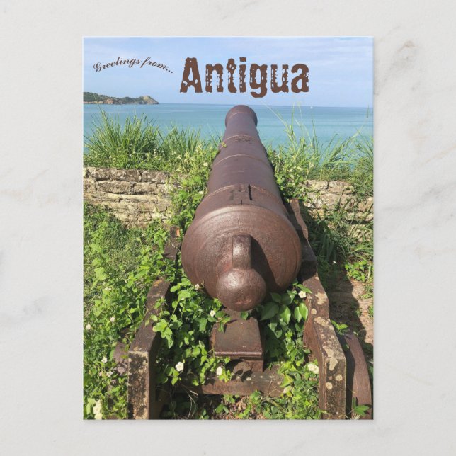 Cartão Postal Canhão em Antigua (Frente)