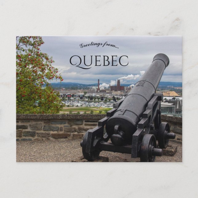 Cartão Postal Canhão em Quebec Canadá (Frente)