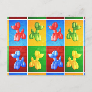 Cartão Postal Caniche do balão