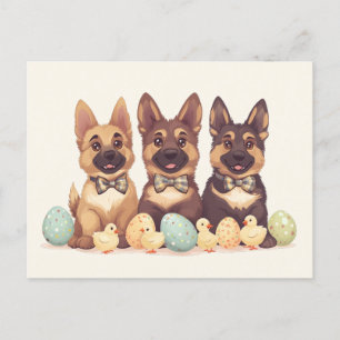 Cartão Postal Caninos do German shepherd da páscoa