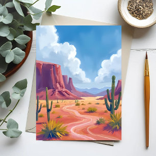 Cartão Postal Cânion do Deserto   Paisagem Natural de Cactus