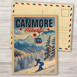 Cartão Postal Canmore Alberta Mountain Canada 1950