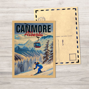 Cartão Postal Canmore Alberta Mountain Canada 1950