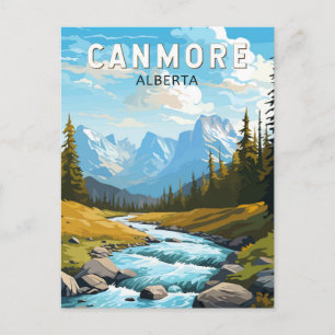 Cartão Postal Canmore Canada Viagem Art Vintage