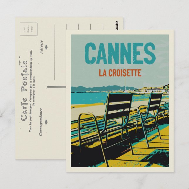 Cartão Postal Cannes Cote d'Azur France, vista de Croisette (Frente/Verso)