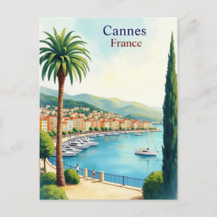 Cartão Postal Cannes França Vintage Famoso Local de Viagem