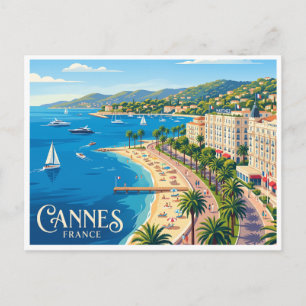 Cartão Postal Cannes La Croisette França