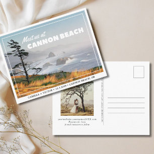 Cartão Postal Cannon Beach Wedding Save the Date Postcard