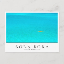 Cartão Postal Canoa excêntrica na lagoa Bora Bora, Polinésia