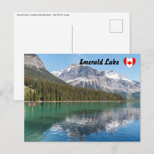 Cartão Postal Canoa no famoso Lago Esmeralda - Yoho NP, Canadá