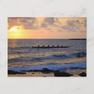 Cartão Postal Canoa Ugatilho em Sunset, Havaí, Cartão-postal