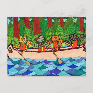 Cartão Postal Canoagem de Gatos