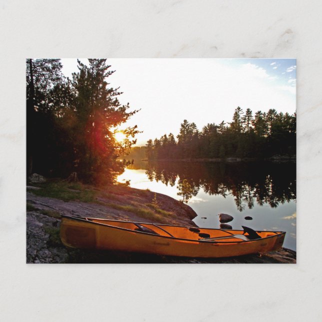 Cartão Postal Canoagem No Sunset (Frente)