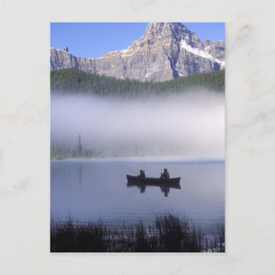 Cartão Postal Canoe fishing Waterfowl Lake, Banff National