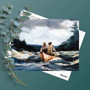 Cartão Postal Canoe nos rápidos Winslow Homer