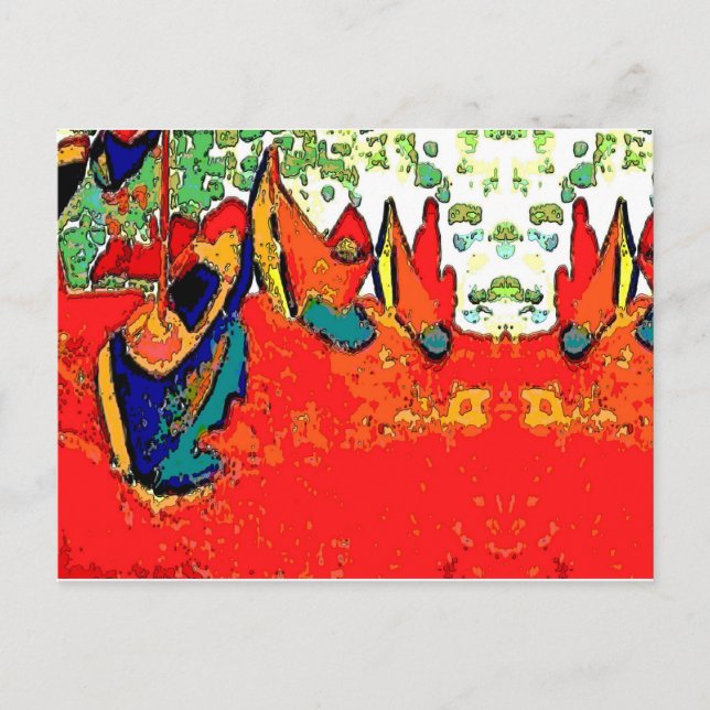 Cartão Postal Canoeiros e Barcos (Frente)