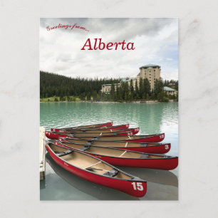 Cartão Postal Canos no Lago Louise Alberta Canadá