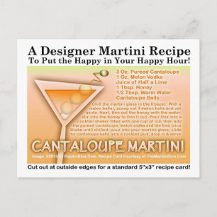 CARTÃO POSTAL CANTALOUPE MARTINI RECIPE