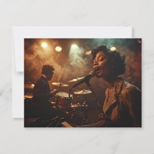 Cartão Postal Cantando os Blues, afro-americano, Clube da Noite