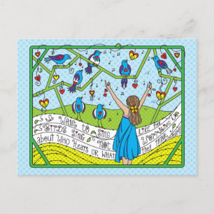 Cartão Postal Cante Como Os Pássaros Sing_ Postcard