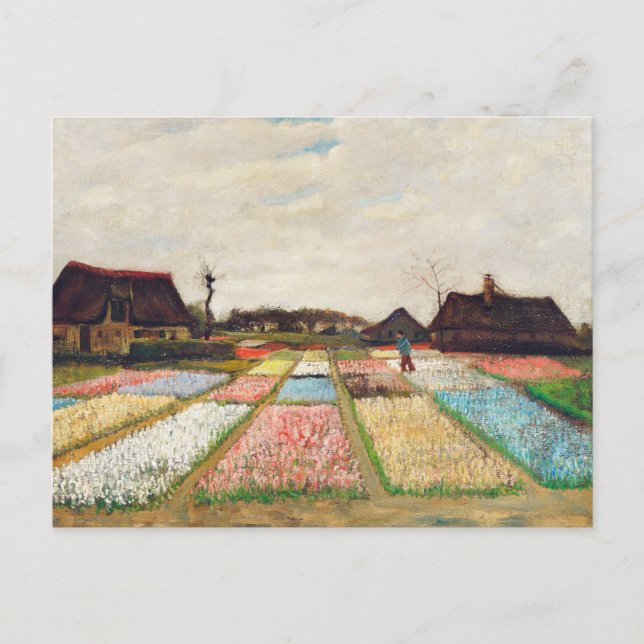 Cartão Postal Canteiros de Flores na Holanda (1883) por Vincent  (Frente)
