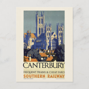 Cartão Postal Canterbury UK Poster vintage 1937
