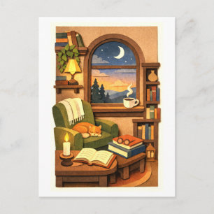 Cartão Postal Cantinho Aconchegante de Leitura