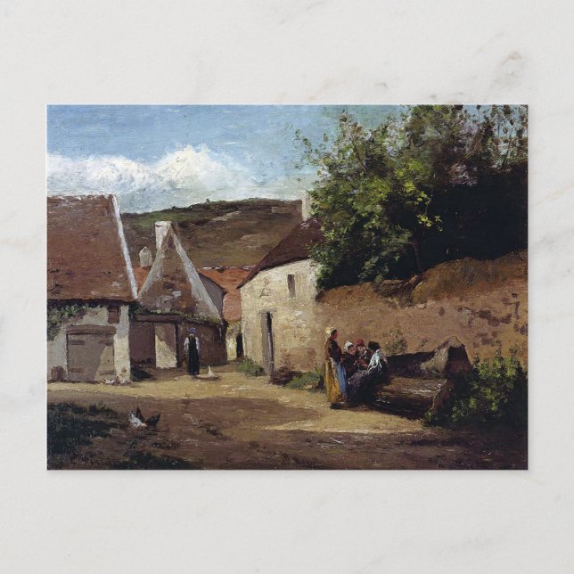 Cartão Postal Canto da aldeia por Camille Pissarro (Frente)