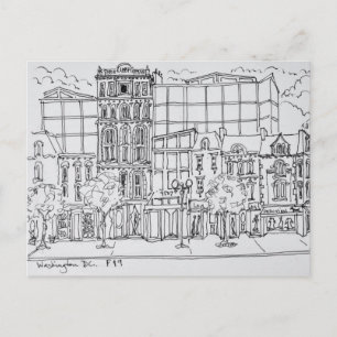 Cartão Postal Canto da rua F e 9th   Washington DC, EUA