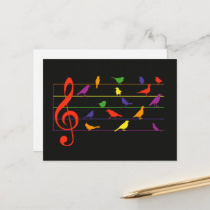 Cartão Postal Canto de Pássaro, design colorido