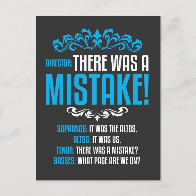 Cartão Postal Cantor do Coro Diretor Musical Soprano Alto T (Frente)